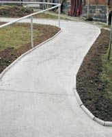 Finished path with handrail